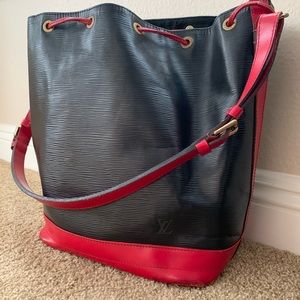 Vintage Leather Louis Vuitton Bucket Tote